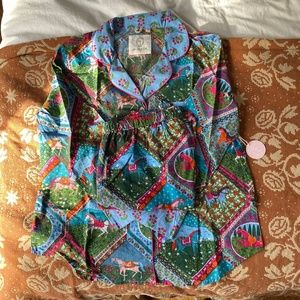 Print Fresh High Horse Pajama Set - Blush Denim - M